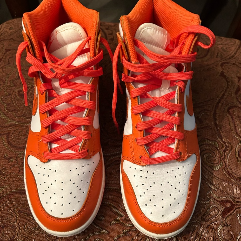 Orange and White High-Top Sneakersz a